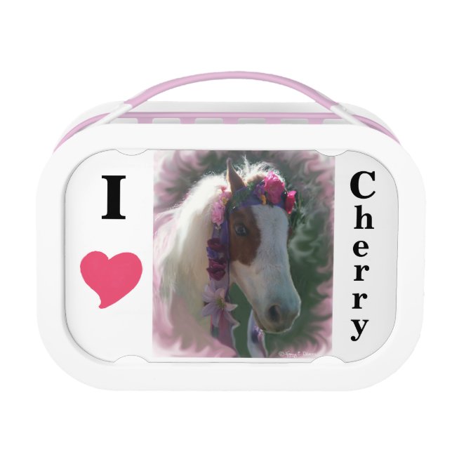 Yubo Lunchbox,Grey I Love Cherry (miniature horse) Lunch Box (Back)