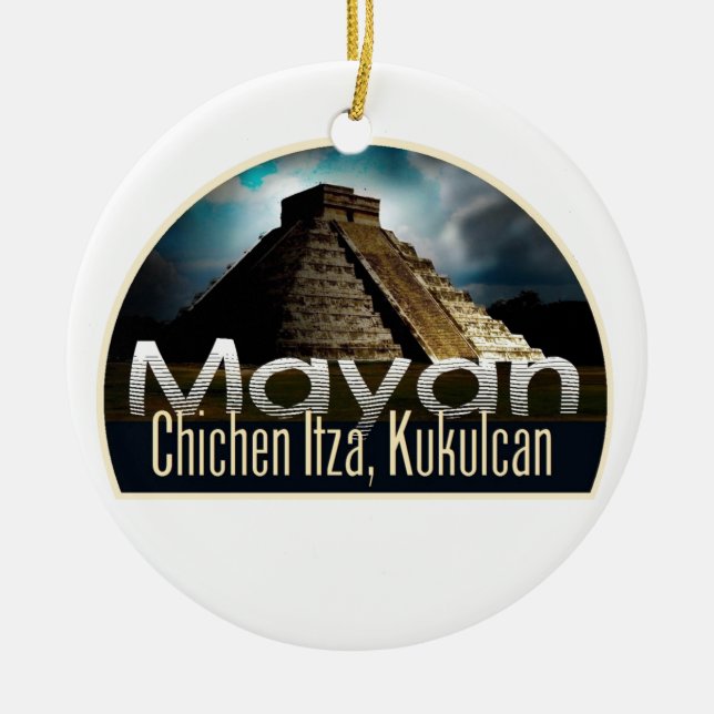 YUCATAN Mexico Ceramic Tree Decoration (Front)