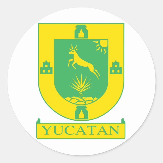 Yucatan, Mexico flag Classic Round Sticker (Front)