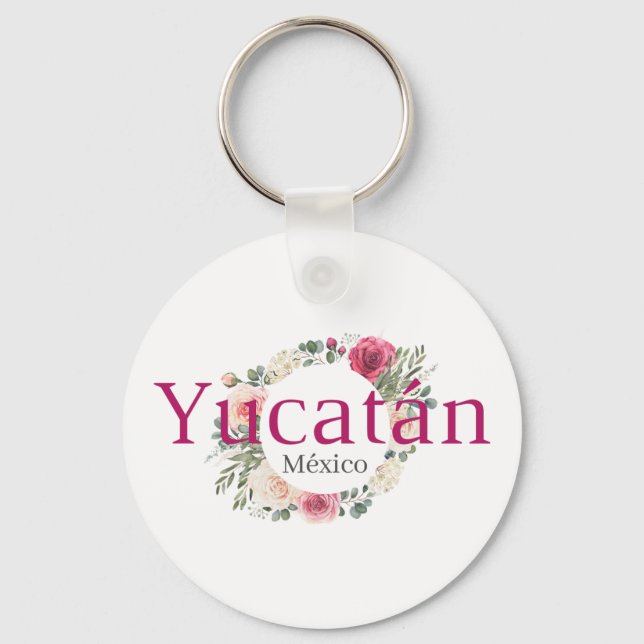 Yucatan Mexico Travel Destination Bridesmaid  Key Ring (Front)