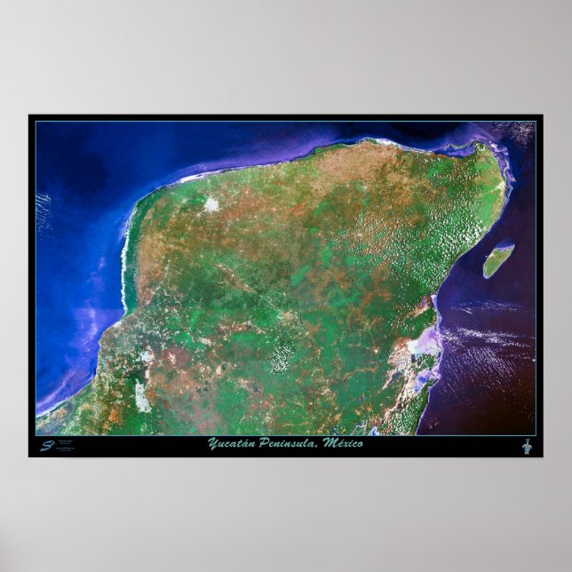Yucatan Peninsula, Mexico satellite poster (Front)