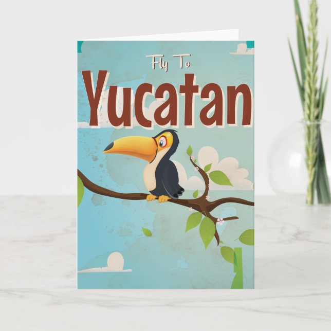 Yucatan Vintage vacation Poster Holiday Card (Front)