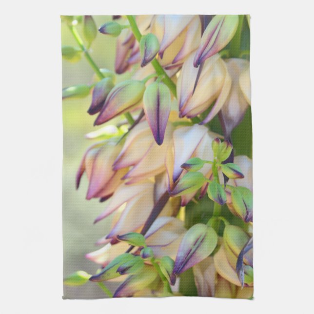 yucca flowers kitchen towel (Vertical)