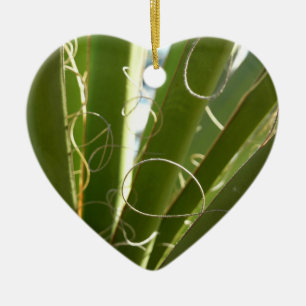 Yucca Leaves Green Nature Photography Ceramic Tree Decoration