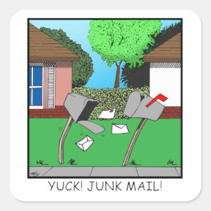 YUCK! JUNK FOOD! SQUARE STICKER