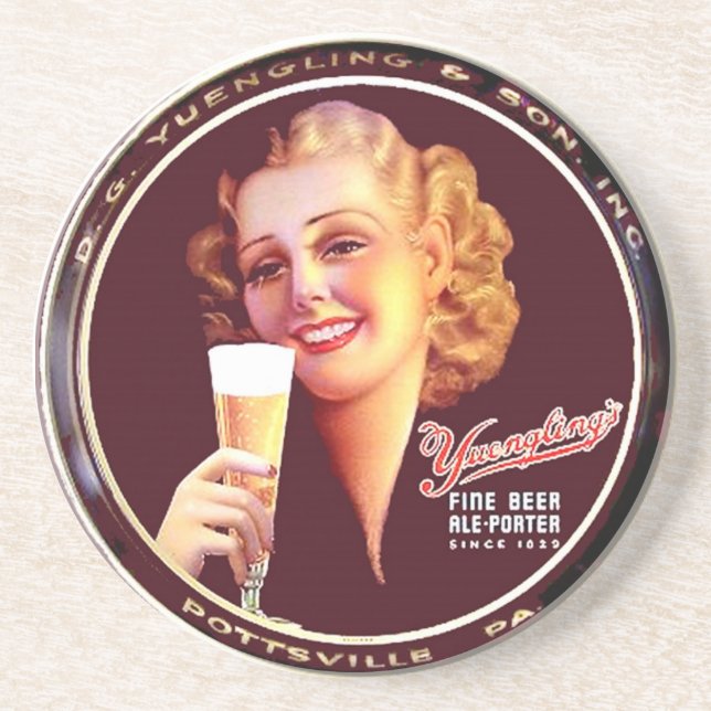 Yuengling Lady Vintage "Beer Tray" Coaster (Front)
