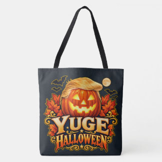 YUGE Halloween Hair Pumpkin Charcoal Tote Bag