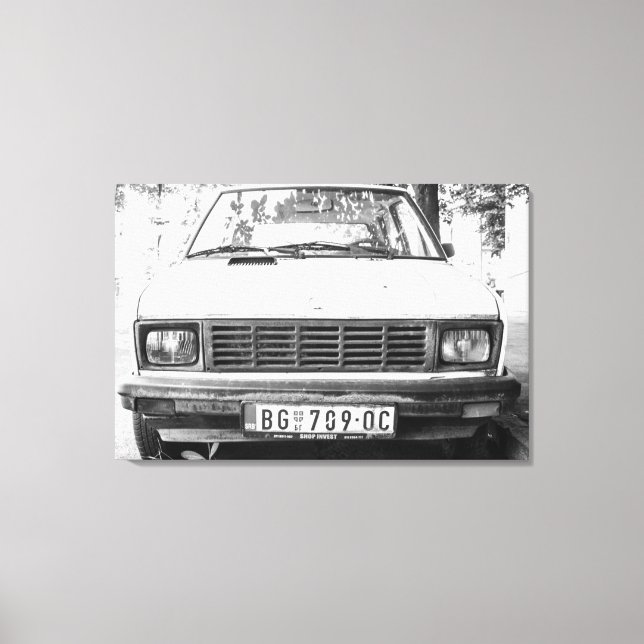 Yugo, old yugoslavian car canvas print (Front)