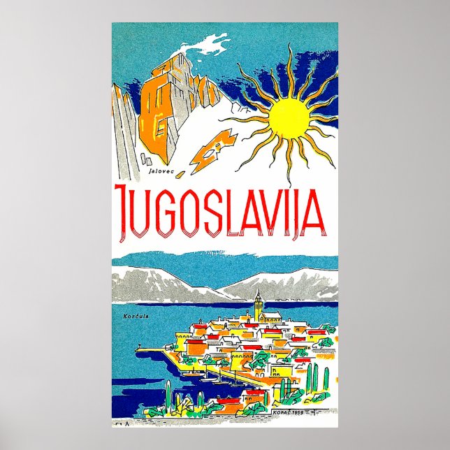 Yugoslavia, Adriatic sea, vintage travel poster (Front)