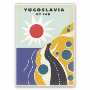 Yugoslavia By Car vintage travel poster