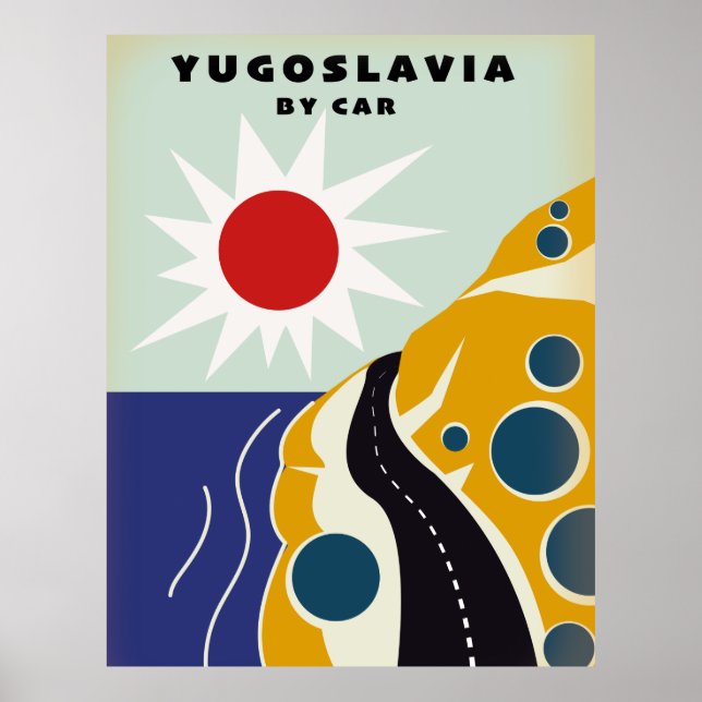 Yugoslavia By Car vintage travel poster (Front)