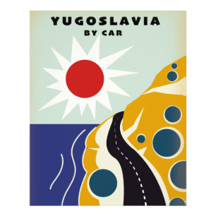 Yugoslavia By Car vintage travel poster