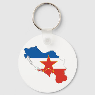yugoslavia country flag map shape silhouette symbo key ring