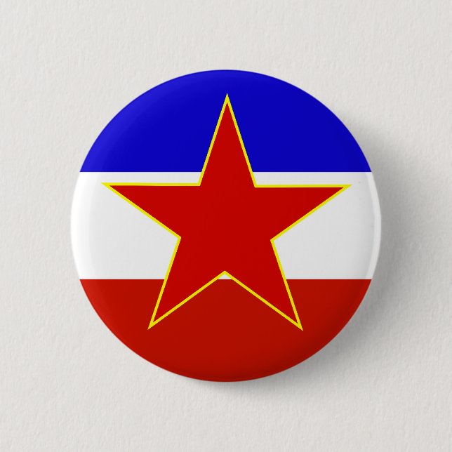 Yugoslavia Flag 6 Cm Round Badge (Front)