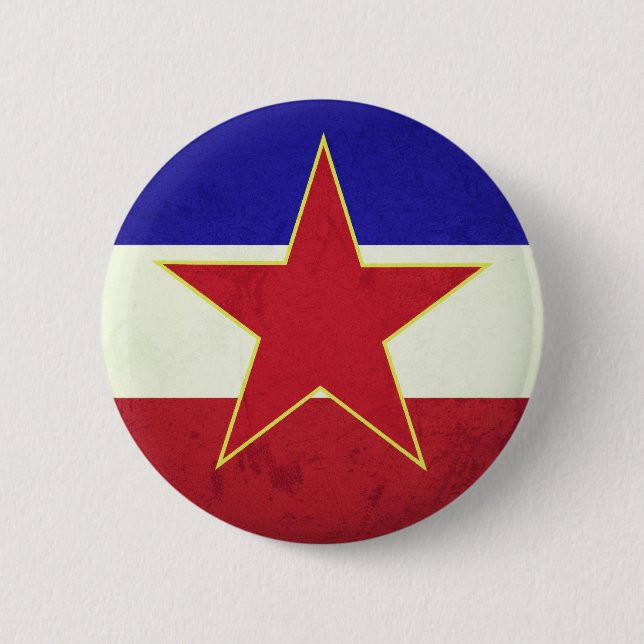 Yugoslavia flag 6 cm round badge (Front)