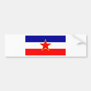 YUGOSLAVIA FLAG BUMPER STICKER