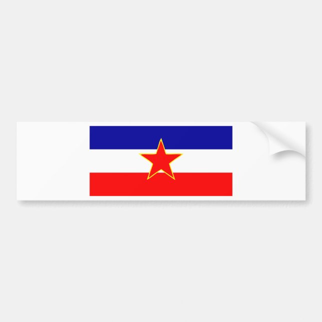 YUGOSLAVIA FLAG BUMPER STICKER (Front)