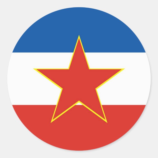 yugoslavia flag classic round sticker (Front)