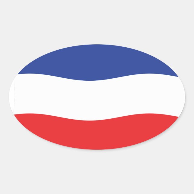 Yugoslavia Flag Oval Sticker (Front)
