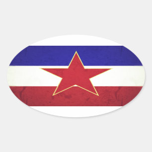 Yugoslavia flag oval sticker