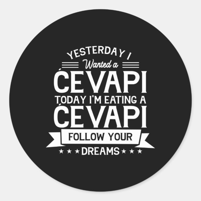 Yugoslavia Food Cevapi Cevapcici Hrvatska Classic Round Sticker (Front)