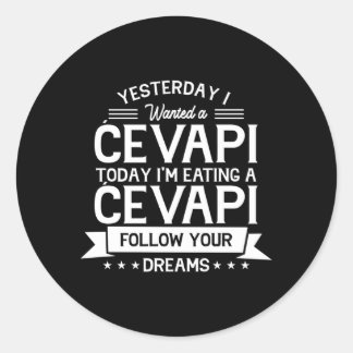 Yugoslavia Food Cevapi Cevapcici Hrvatska Classic Round Sticker