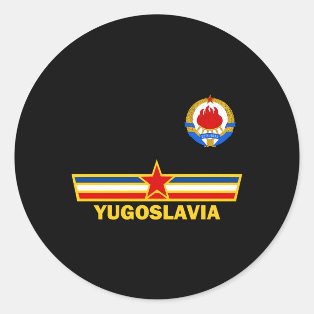 Yugoslavia Jugoslavija With Jugoslovenski Grb Classic Round Sticker (Front)