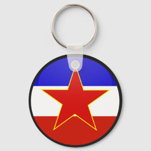 Yugoslavia quality Flag Circle Key Ring