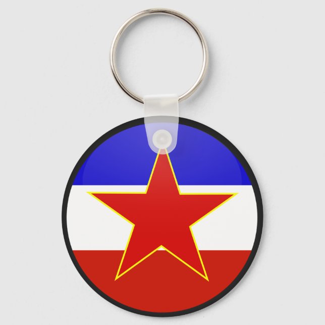 Yugoslavia quality Flag Circle Key Ring (Front)