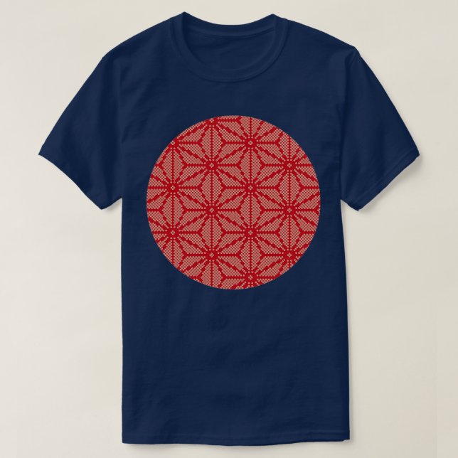 Yukata Print Japanese Abstract Geometric Pattern T-Shirt (Design Front)