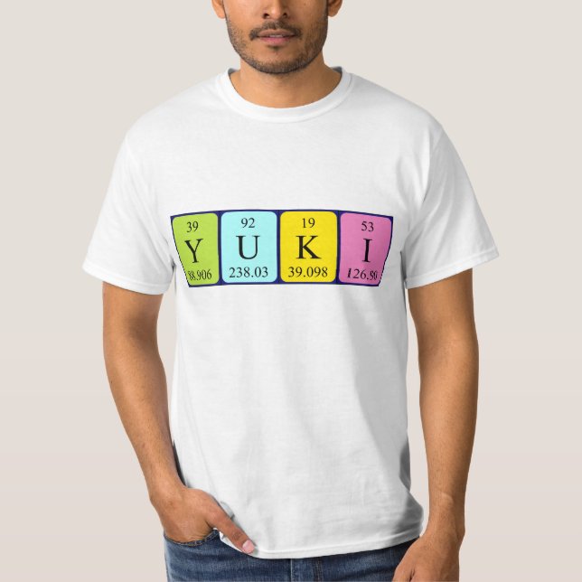 Yuki periodic table name shirt (Front)