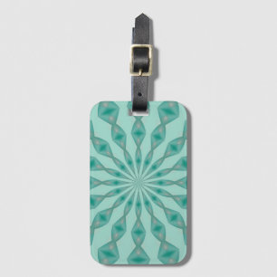 Yukka Green and Hint Of Pink Kaleidoscope Luggage Tag