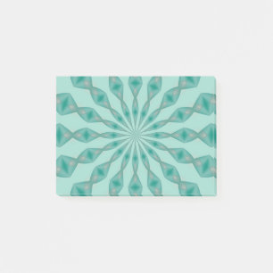 Yukka Green and Hint Of Pink Kaleidoscope Post-it Notes