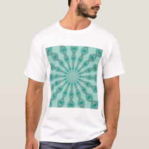 Yukka Green and Hint Of Pink Kaleidoscope T-Shirt