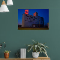 Yukon' Best Flour Mill Neon Sign At Dusk Poster