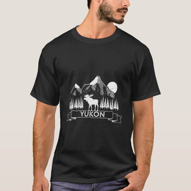 Yukon Canada Mountain Moose Yukon Canada T-Shirt (Front)