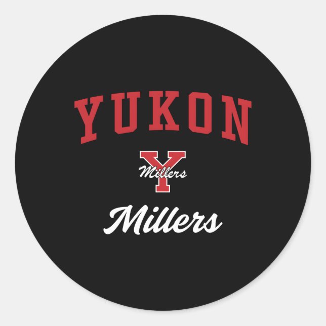 Yukon High School Millers Classic Round Sticker (Front)