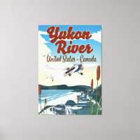 Yukon river USA Canada travel poster