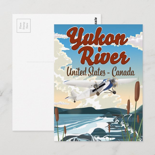 Yukon river USA Canada travel poster Postcard (Front/Back)