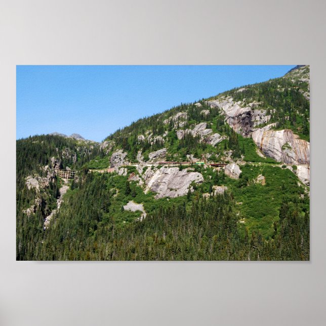 Yukon Train on a Mountainside, Canada Poster (Front)