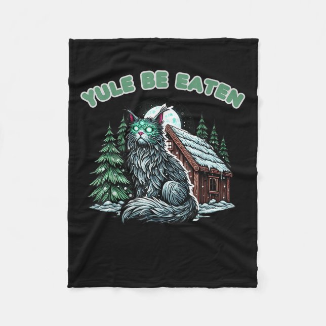 Yule Be Eaten Yule Christmas Cat Jolakotturinn Ice Fleece Blanket (Front)