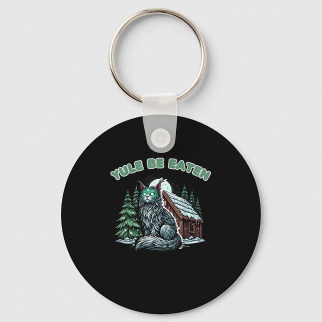 Yule Be Eaten Yule Christmas Cat Jolakotturinn Ice Key Ring (Front)
