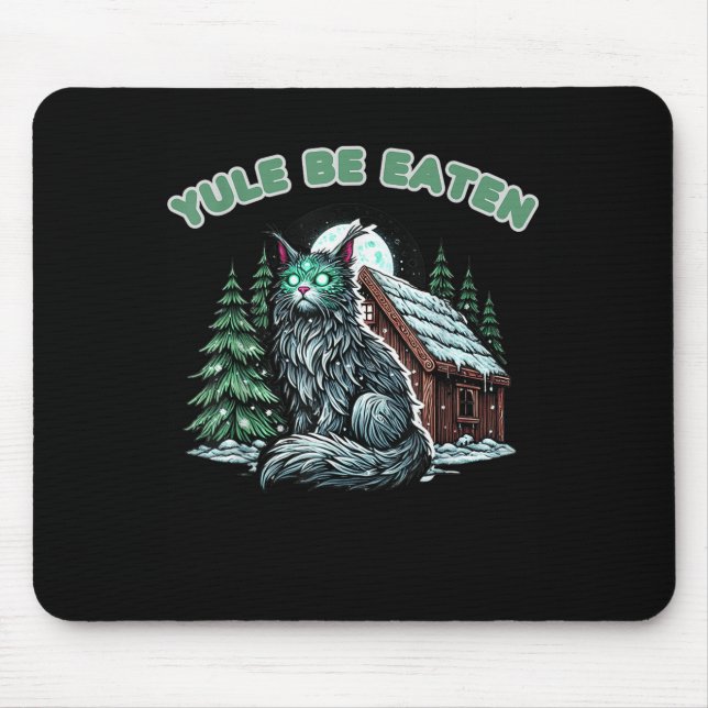 Yule Be Eaten Yule Christmas Cat Jolakotturinn Ice Mouse Mat (Front)
