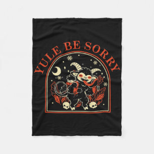 Yule Be Sorry Cute Krampus Dark Christmas Merry Kr Fleece Blanket