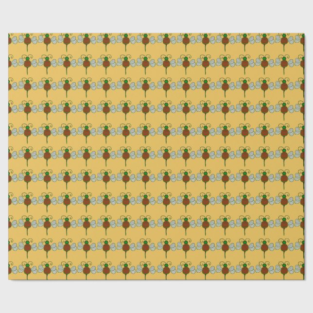 Yule Bees Wrapping Paper (Seam)