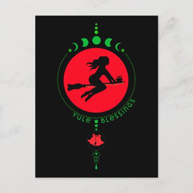 Yule Blessing, witch moon Postcard (Front)