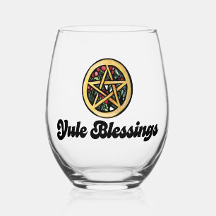 Yule Blessings                                     Stemless Wine Glass