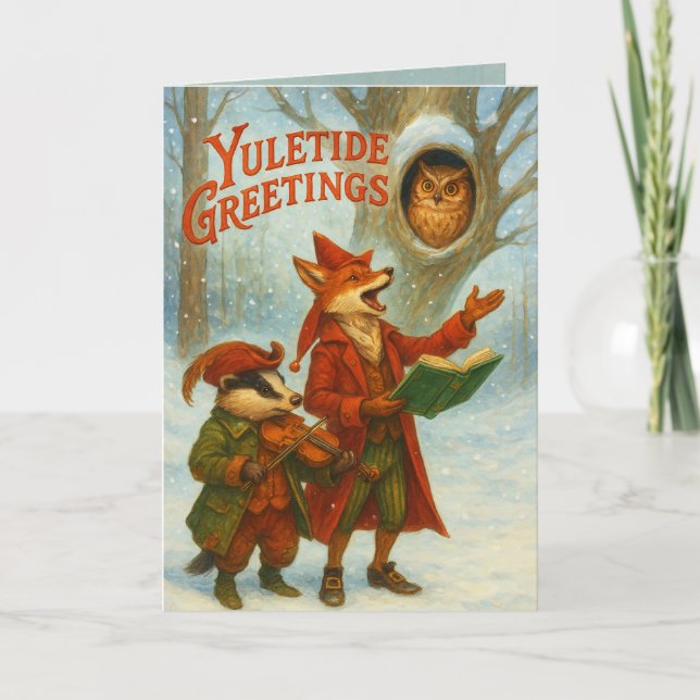 Yule Card Folded Greeting Card (Front)