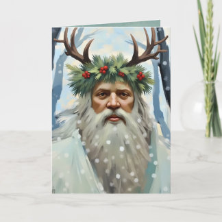 Yule Card Folded Greeting Card