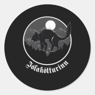 Yule Cat Jolakotturinn Icelandic Folklore Classic Round Sticker